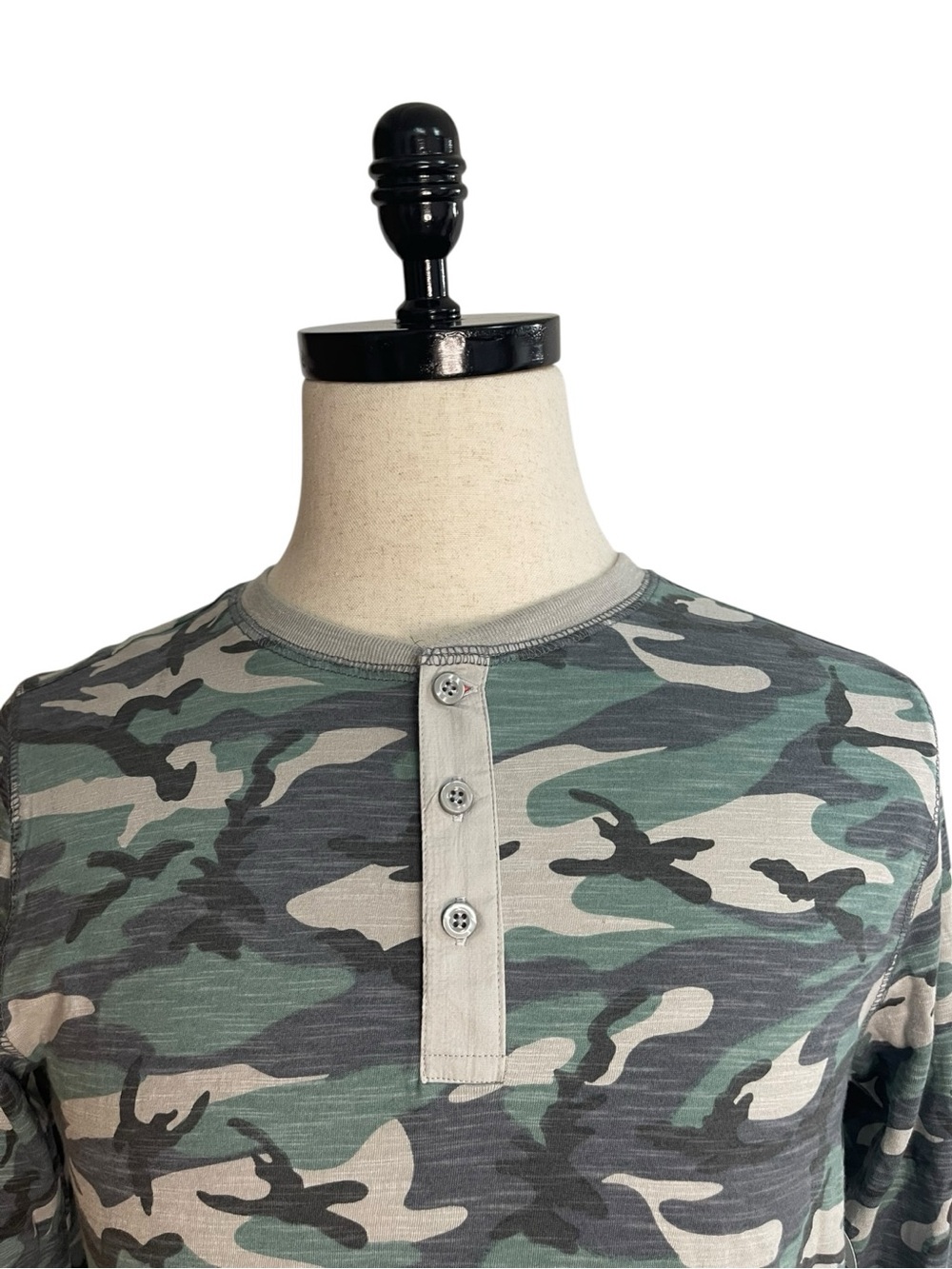 Wonder Nation Camouflage Camo Jersey Henley Long-Sleeve Shirt Green - Picture 2 of 12
